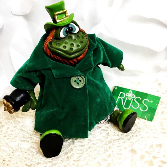 RUSS Leap-Rechaun St Patrick  Leprechaun Frog Toy VTG Collectible - Picture 1 of 11